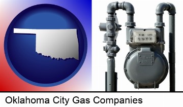 a residential natural gas meter in Oklahoma City, OK