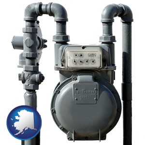 a residential natural gas meter - with Alaska icon