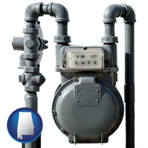 a residential natural gas meter - with Alabama icon