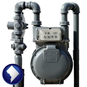a residential natural gas meter - with Washington, DC icon