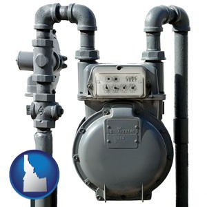 a residential natural gas meter - with Idaho icon