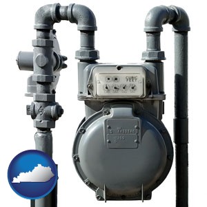 a residential natural gas meter - with Kentucky icon