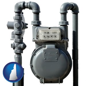 a residential natural gas meter - with New Hampshire icon
